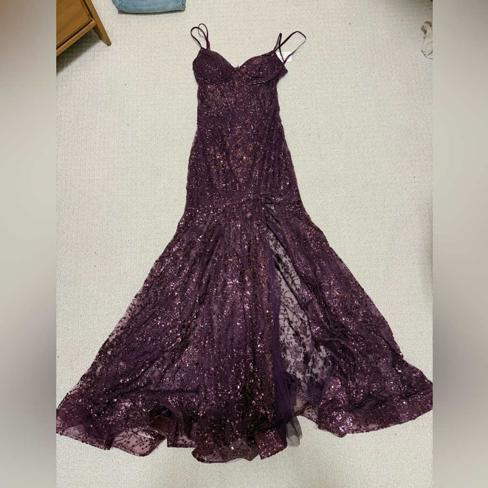 Windsor NEW WITH TAGS Deep Purple Sequin Mermaid Prom Dress